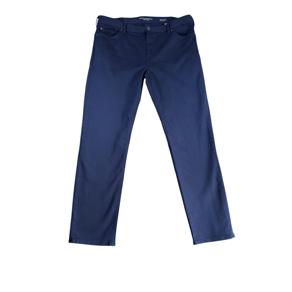 Banana Republic Traveler Slim Fit Pants Mens 38x32 Navy Blue Chino 5-Pocket